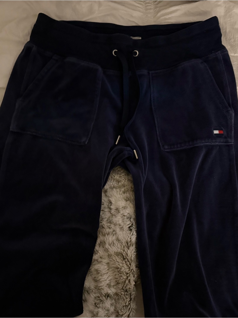 Tommy Hilfiger Navy Velour Jogger Pants